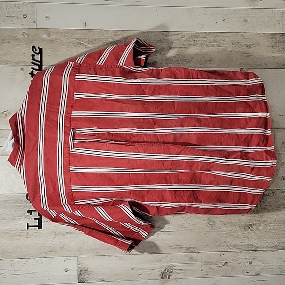 Vintage Gitano Sports Casual Stripe Short Sleeve Button Down Shirt Size M Unisex - Picture 7 of 9